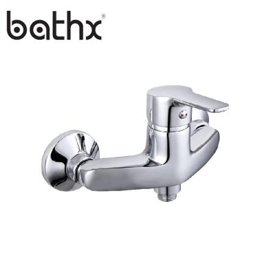 China Without Slide Bar Bathx Style Popular Double Handle Hot And Cold Chromed Brass Bathroom Shower Faucet for sale