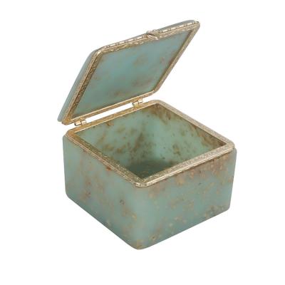 China Elegant RESIN /METAL Jewelry Box with Clasp Mini Small Home Decor for sale