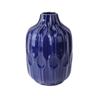 China CLASSIC Luxury Elegant Shiny Blue Ceramic Vase for sale