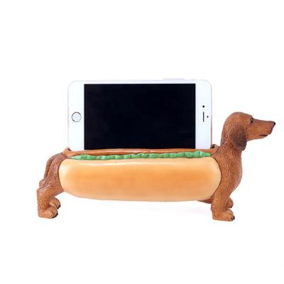 China RESIN Hand Painted Hot Dog Daschund Interior Accessories for sale