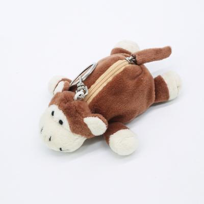 China Cute Eco-Friendly Plush Eco-Friendly Monkey Animal Coin Purse With Zipper for sale