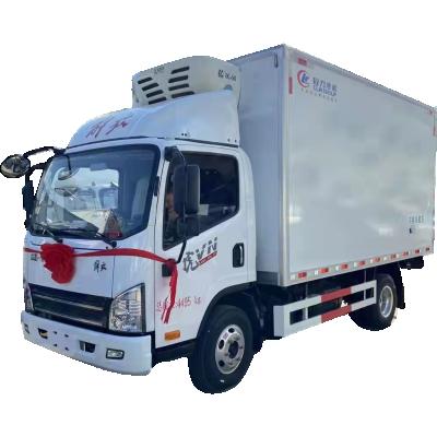 China Refrigerated Transport Freezer Food 8tons JAW Chassis Left Hand Drive Diesel Engine Meat Transport Truck for sale