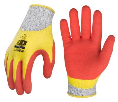 China Cut Resistant Seibertron EN388 Level 5 Cut Resistant Oilproof And Waterproof Sandy Nitrile Coated Gloves for sale