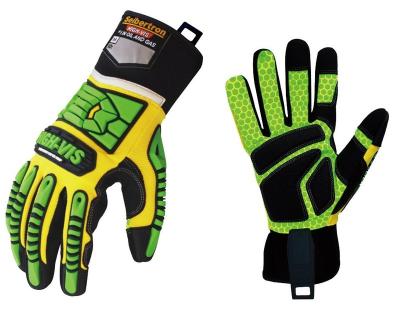 China HIGH-VIS SDXG2 CE 4131XP Contact Recognition Work Gloves Anti-Slip Shockproof Silicone Printing End Grip Shock Absorption Mining Gloves for sale