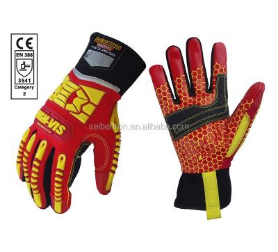 China Seibertron HIGH-VIS HRC5 Anti-Cut Rigger Excellent Grip Cut 5 Handyman Box Handler Gloves Abrasion Impact Resistant Drilling Gloves CE3541 for sale