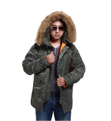 China Seibertron Anti-Shrink Mens N-3B Slim Fit Parka With Removable Faux Fur Hood Trim en venta