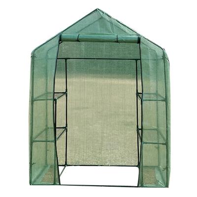 China Eco-friendly Waterproof PE Cover Easily Assembled Outdoor Gardening Compact Walk In Flower Plant Mini Solar Greenhouse for sale