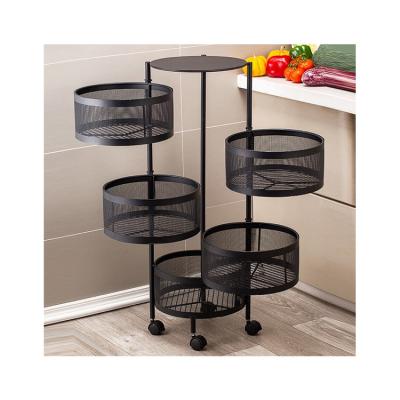 China Sustainable Multifucational Kitchen Rack Fruit Stake Racks Standless Steel Desktop Storage Washing 3 in 1 2 Tier Revolving Bathroom for sale