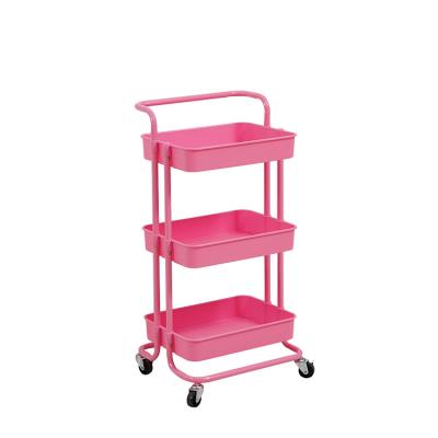 China Storage Folding Hand Trolley Cart Moving Dolly Food Good Quality Vegetable Storage Rack Stackable Side On Wheels For for sale