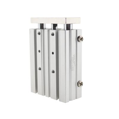 China Hotels Sample Available MGPM Series Slide Bearing Double Acting Aluminum Motor Three-Rod Pneumatic Cylinders for sale