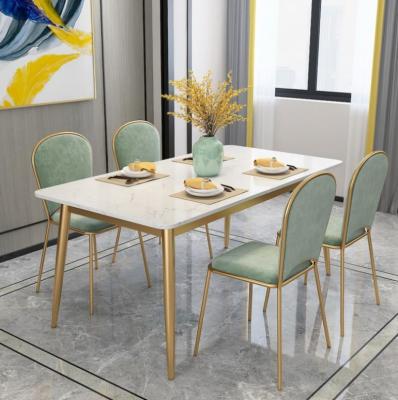 China Luxury Marble Top Dining Table Set Luxury Dining Room Furniture Solid Dining Table and Chairs for sale