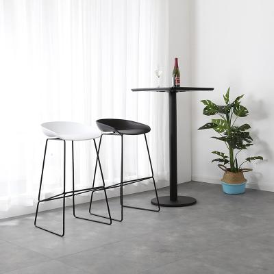 China Eco-friendly New Design Cafe Hotel Restaurant Furniture Plastic Upholstered Stackable Bar Chair Stool for sale