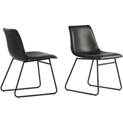 China Other Contemporary Leather PU Upholstery Metal Steel Frame Support Dining Chairs for sale