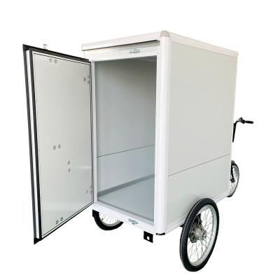 China Large steel cargo box bike frame 3 wheel cargo transport tricycle for express delivery service for sale