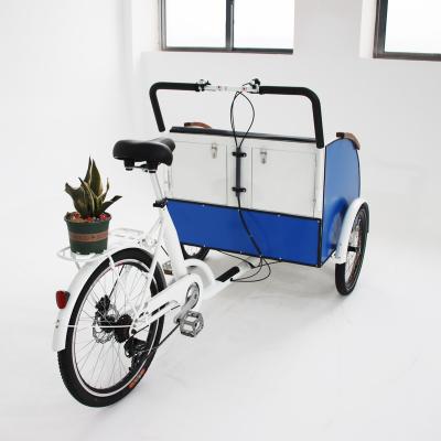 China Steel Elderly Tricycle Three Wheels Pedicab Family Cargo Bike For Passengers for sale