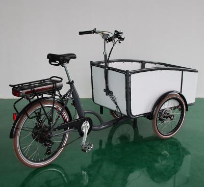 China Danish Aluminum Alloy Pedal Assist Bakfiets New Cheap 3 Wheel Tricycle Cargo Bicycle for sale