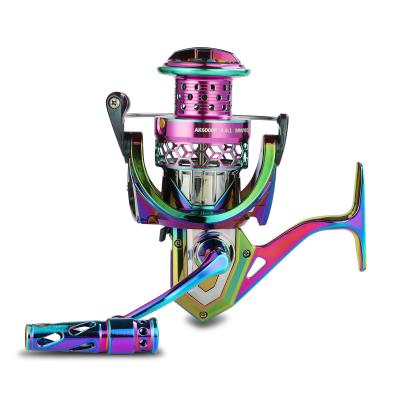 China Full Metal Stainless Steel Colorful Reel Lizard Sea Fishing Reel Metal Bearing 4.6:1 Colorful 17+1 Rotation Ratio for sale