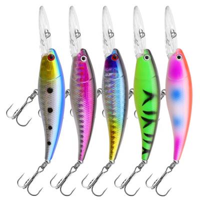 China Maker 9cm7g Minnow Fishing Lure Wobblers Long Tab 8# Artificial Bait Hook for sale