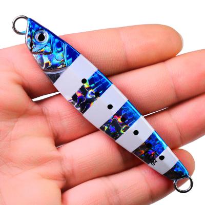 China New OEM 24-30-40-60g Lead Fish Metal Jig Building Fishing Lure With Hooks 5 Colors Paillette Knife Wobbler Artificial Hard Bait for sale