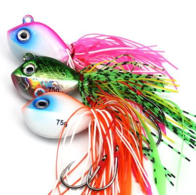 China New Lead OEM Wholesale Custom Multicolor Electroplating With One Soft Octopus Lead And Two Barb Hooks Lead Metal Fishing Hard Lure for sale