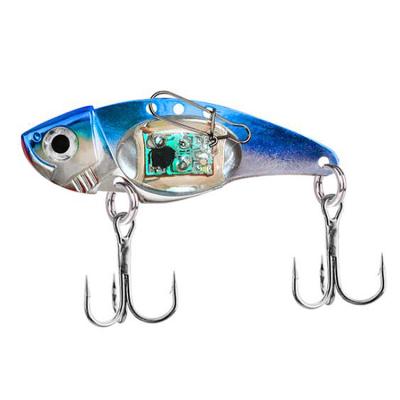 China New Design 8cm31g Aluminum Alloy LED Fishing Lure Flashlight Glow Fishing Tackle Metal Spoon Light Fishing Wobblers for sale