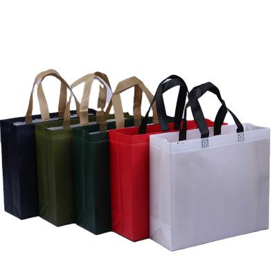 China Customized color non-woven fabric folding empty tote bag, high-end film-coated waterproof and rainproof bag, shopping bag for sale