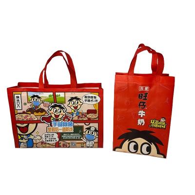 China Big Brand Company Logo Wangwang Handbag Milk Reusable Shopping Bag BIODEGRADABLE Chinese Red Tote Bag for sale