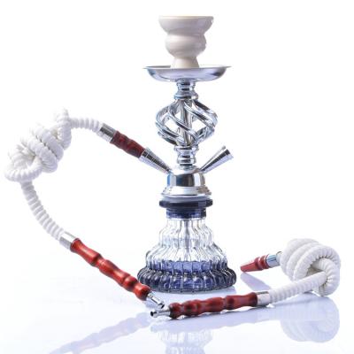 China Double Tube 2 Hookah Hose Hookah Sheesha Smoke Hookah Shisha Narguile Tobacco Popular Glass Hookah Eco-Friendly Shisha for sale