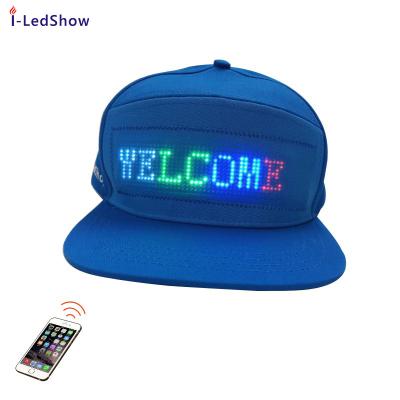 China JOINT iledshow LED Hat Led Lighted Glow Club Party Sport Black Cloth Travel Flashlight Light Led Advertising Hat for sale