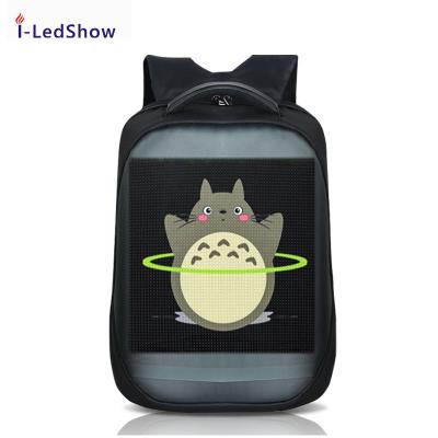 China Wholesale waterproof wifi diy laptop iledshow smart walk advertising school bag backpack LED light bag for sale