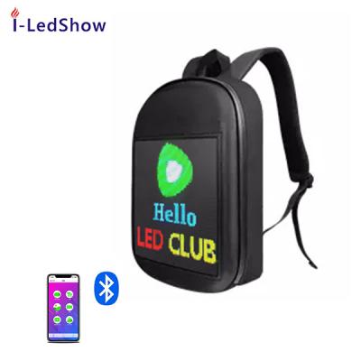 China iledshow Waterproof Promotion Software Editing With LED Display School Backpack Led Billboard Hidden Walking Backpack for sale