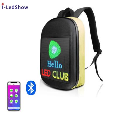 China iledshow waterproof factory OEM large size wireless luminous outdoor light backpack led display backpack for sale