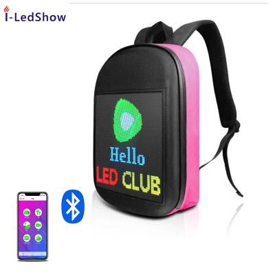 China iledshow new style ISO9001 certificate waterproof with display screen recycling backpack led lightweight backpack for sale