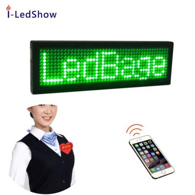 China indoor iledshow led mini message display B1248 magnetic programmable rechargeable led current led led name tag mini sign for sale