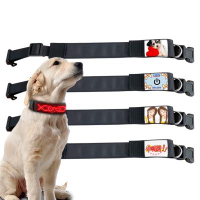 China Dog Collar Lights LED Display Programmable LED Message APP Control Dogs Collar Sign Board for sale