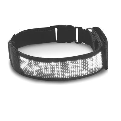 China Soft Lights Dog LED Collar Led Display LED Scrolling Text Message Flexible Dog Collars for sale