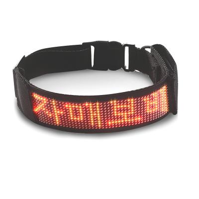 China Hot Selling Dog Collar Lights With Flexible LED Display Luminous Collars Free Size Adjustable Pet Collar With Wireless LED Panel for sale