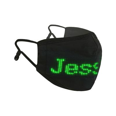 China Cotton + Wireless LED Control Text Sign With Mask Light Up Message Screen Mask Rechargeable Flashing Light Facemask LED Mask for sale