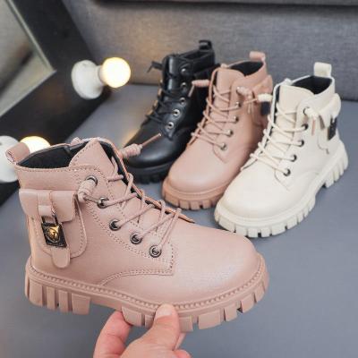 China Child Non-Slip Boy High Quality Korean Girl Fashion Designer Winter Outdoor Snow Walking Martin Boot Kids Shoes Warm for sale