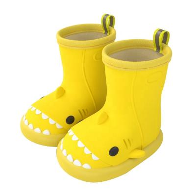 China 2022 Hot Selling PVC Children's Beach Soft Silicone Shark Waterproof Rain Boots Anti-slippery Outdoor Non-slip Cartoon for sale