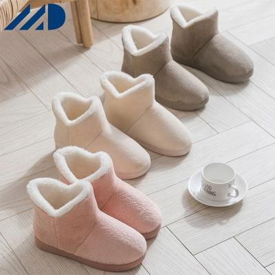 China Fashion Trend Women Winter Slippers Plush Warm Slip On Couples Home Floor Shoes Comfortable Anti Slip Flats Female Warm Faux Fur Slippers for sale