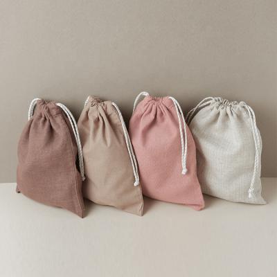 China Hot Selling Gift Bag Recycled Custom Organic Cotton Drawstring Bags Logo Gift Linen Canvas Pouch Small Tissue Packaging Sublimation for sale