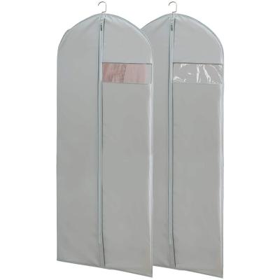 China Amazon Hot Selling Storage In Stock High Quality Portable Dustproof Clear Nonwoven Garment Bags PEVA Zipper Suit Cover For Promotion for sale