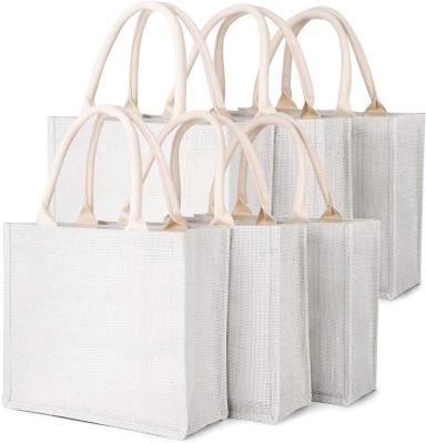 China Wholesale Custom Grocery Tote Jute Bag Shopping Reclycled Logo Natural White Eco Friendly Burlap For Promotional for sale