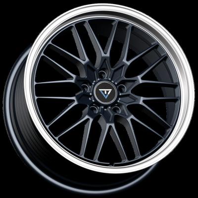 China New Product Innovative Aluminum Alloy Wheels MACHINE BLACK MATT High End RAI AND LIP Alloy Wheels for sale