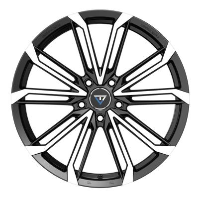 China Promotional Custom Logo 66.56CB Aluminum Flow-Shaped Wheels Black Machine Face Alloy Wheels for sale