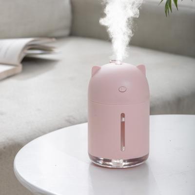 China 2021 Jet Bestselling Silent USB Humidifier Air Purifier with 7 Color LED Light 320ML Diffuser Ultrasonic Humidifier for Bedroom for sale