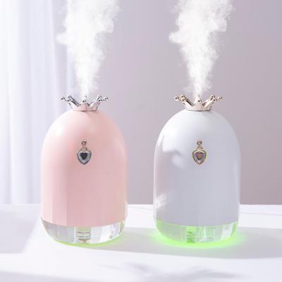 China Car Humidifier Diffuser 2021 Mini Air Humidifier 350ML Ultrasonic Essential Oil Diffuser for Car USB Fogger Home Mist Maker with LED Night Lamp for sale