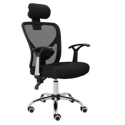 China (Size) Ergonomic Black Mesh Office Adjustable Computer Desk Chair with Headrest for Backrest Task Chair Swivel Rolling Chair for sale