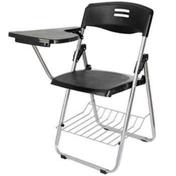 China Other Cheap Plastic Foldable Portable Single Desk Training Conference Student Chair With Writing Pad For Professional Training for sale